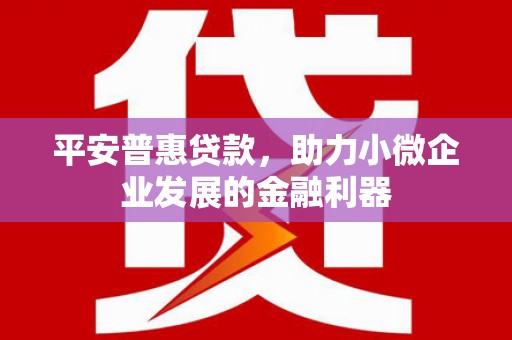 澳门半岛平安普惠贷款，助力小微企业发展的金融利器