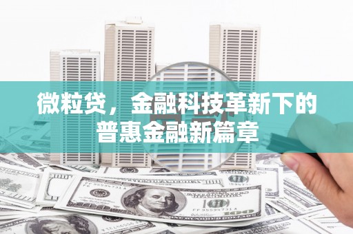 澳门半岛微粒贷，金融科技革新下的普惠金融新篇章