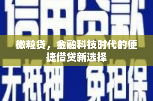 澳门半岛微粒贷，金融科技时代的便捷借贷新选择